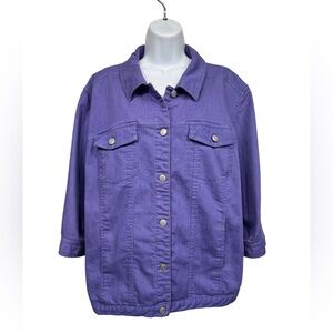 Denim & Co purple jean jacket size 2X